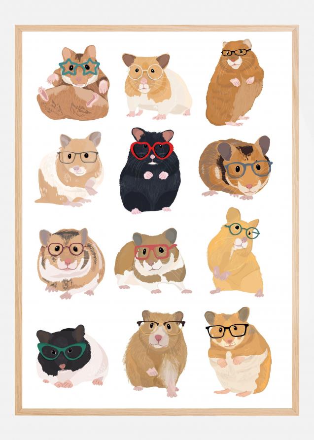Hamsters In Glasses Poster