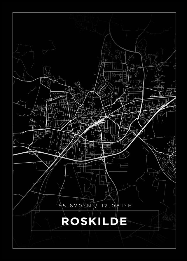 Map - Roskilde - Black
