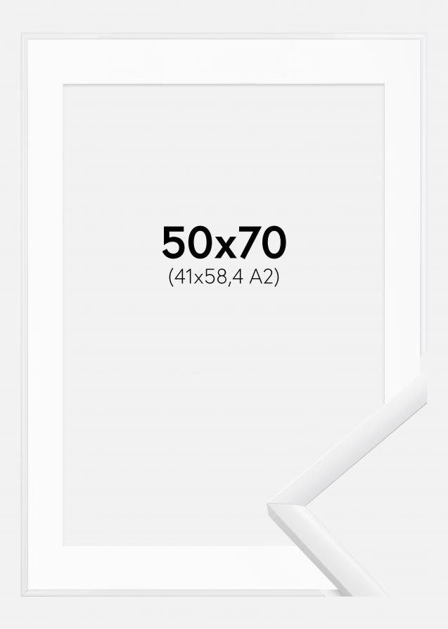 Rahmen New Lifestyle Weiß 50x70 cm - Passepartout Weiß 42x59,4 cm (A2)