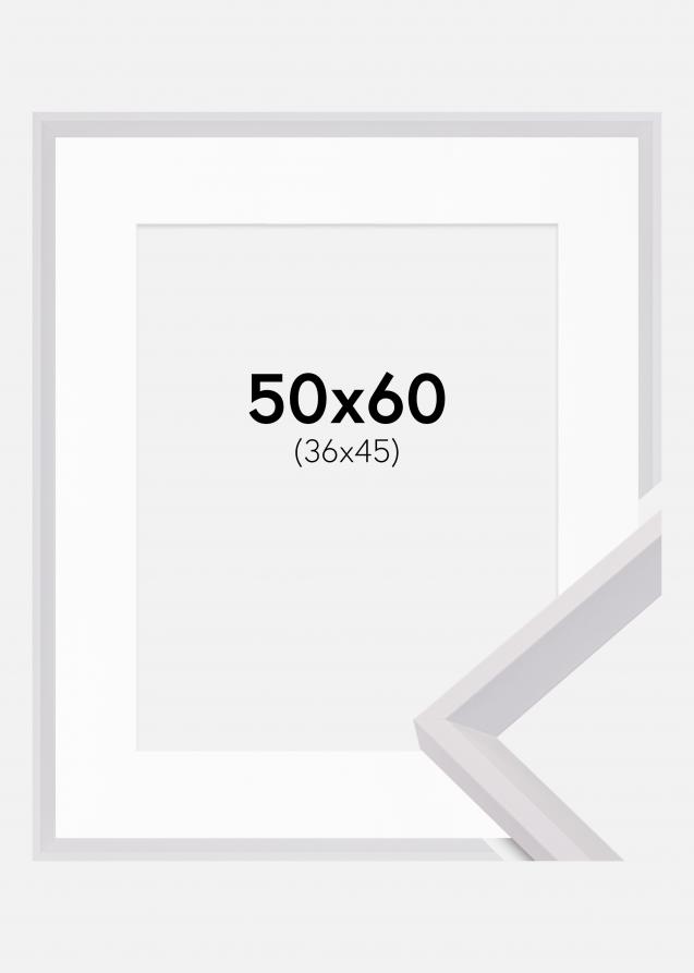 Rahmen Globe Weiß 50x60 cm - Passepartout Weiß 37x46 cm