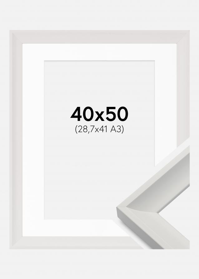 Rahmen Öjaren Weiß 40x50 cm - Passepartout Weiß 29,7x42 cm (A3)