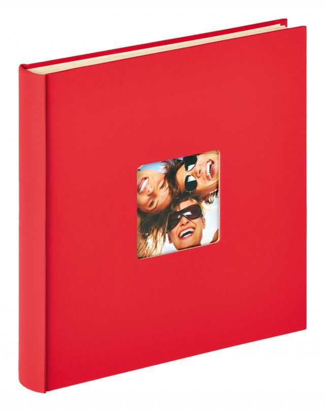 Fun selbstklebend Rot - 33x34 cm (50 weiße Seiten / 25 Blatt)