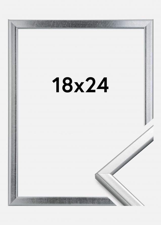 Rahmen Slim Matt Antireflexglas Silber 18x24 cm
