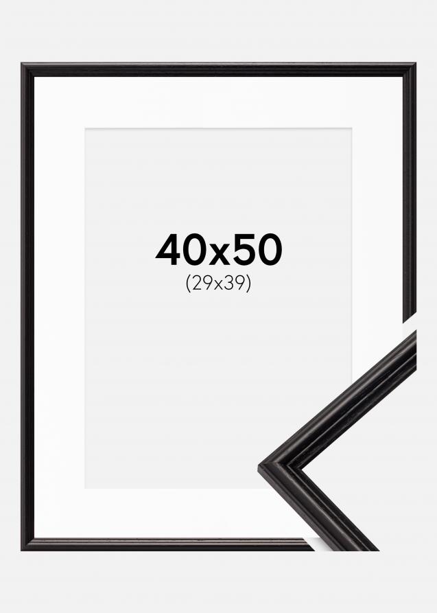 Rahmen Horndal Schwarz 40x50 cm - Passepartout Weiß 30x40 cm