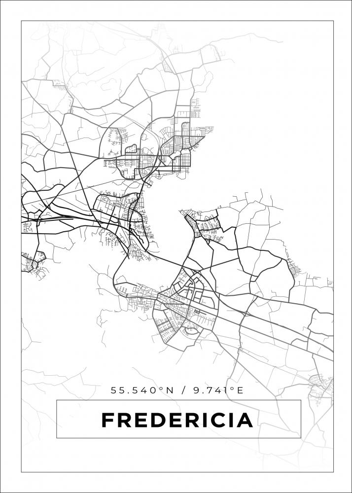 Map - Fredericia - White