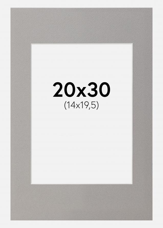 Passepartout Grau 20x30 cm (14x19,5)