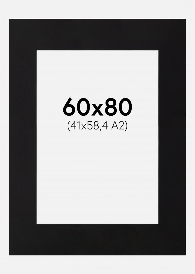 Passepartout XL Schwarz (weißer Kern) 60x80 cm (41x58,4 - A2)