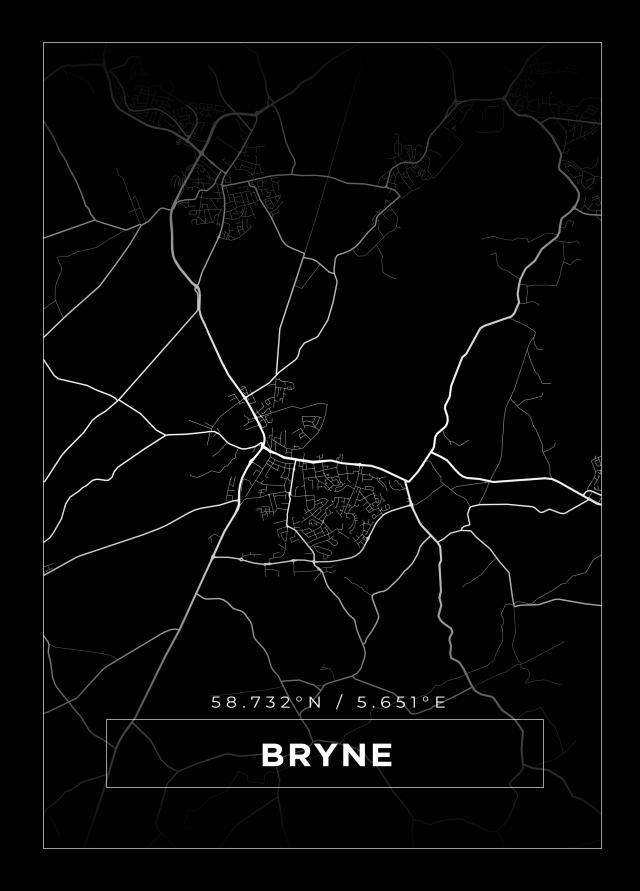 Map - Bryne - Black