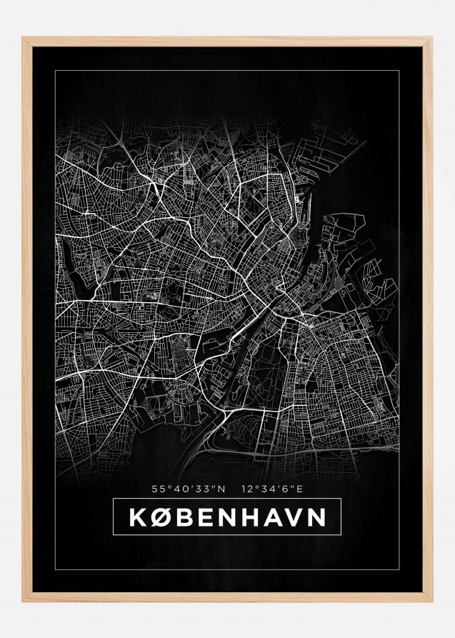 Map - København - Black Poster