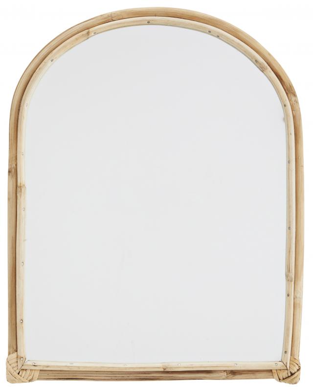 Spiegel Halb Oval Bambus 36x47 cm