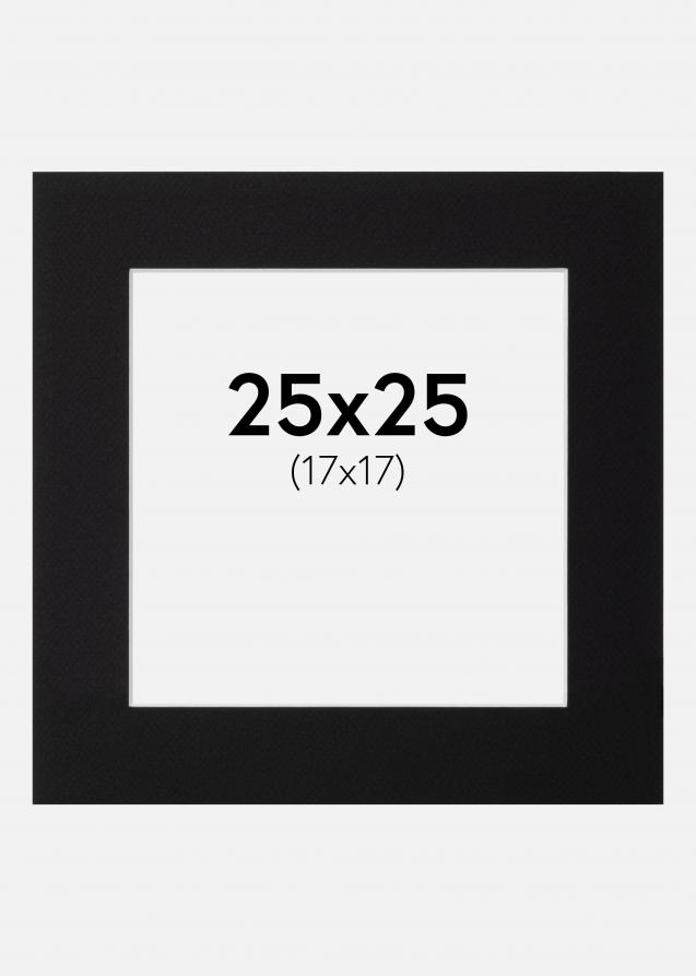 Passepartout Canson Schwarz (weißer Kern) 25x25 cm (17x17)