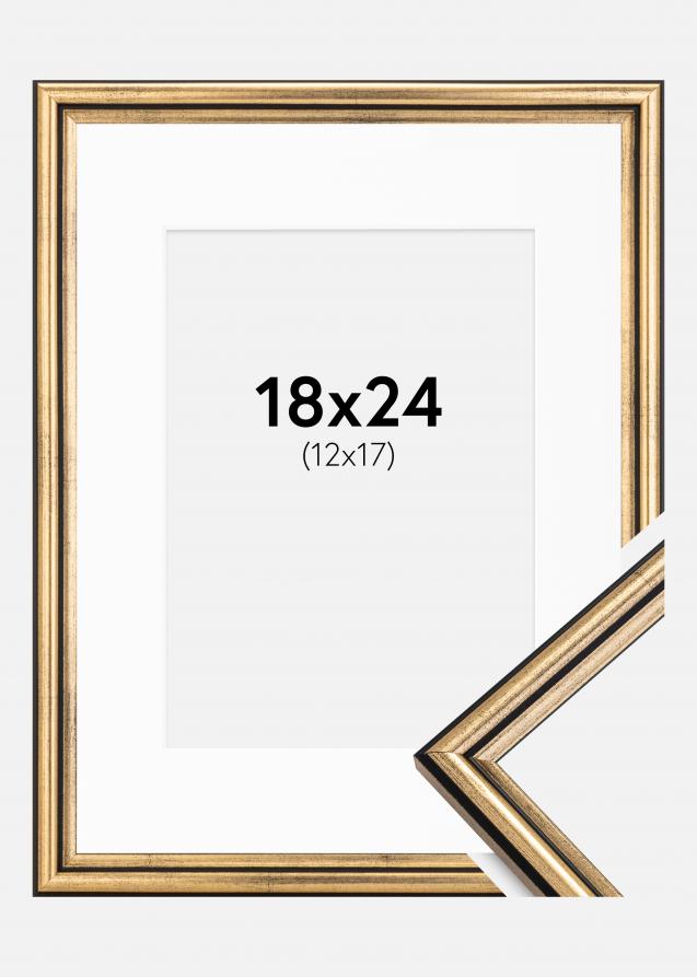 Rahmen Horndal Gold 18x24 cm - Passepartout Weiß 13x18 cm