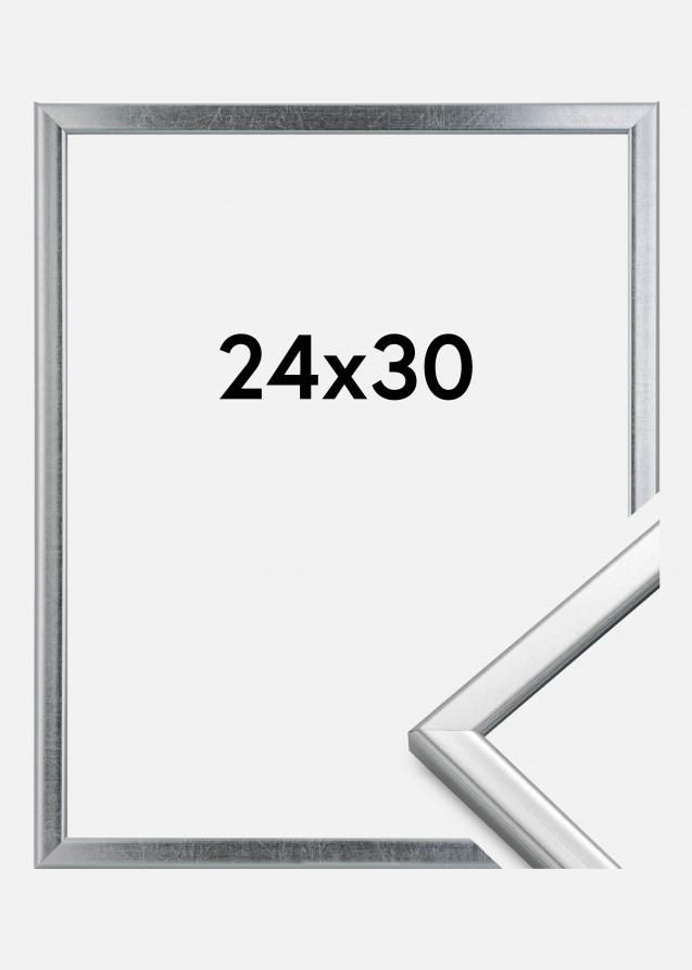 Rahmen Slim Matt Antireflexglas Silber 24x30 cm