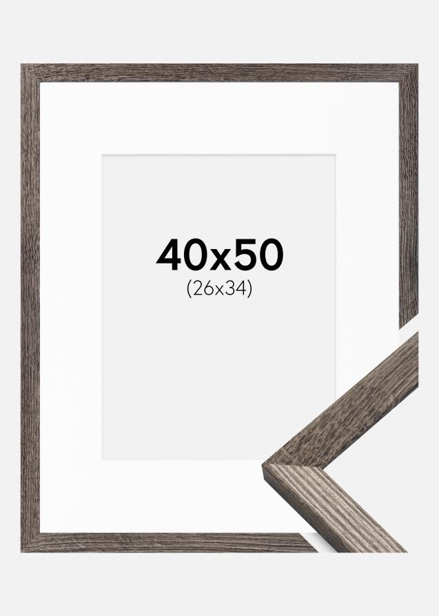 Rahmen Fiorito Walnuss 40x50 cm - Passepartout Weiß 27x35 cm