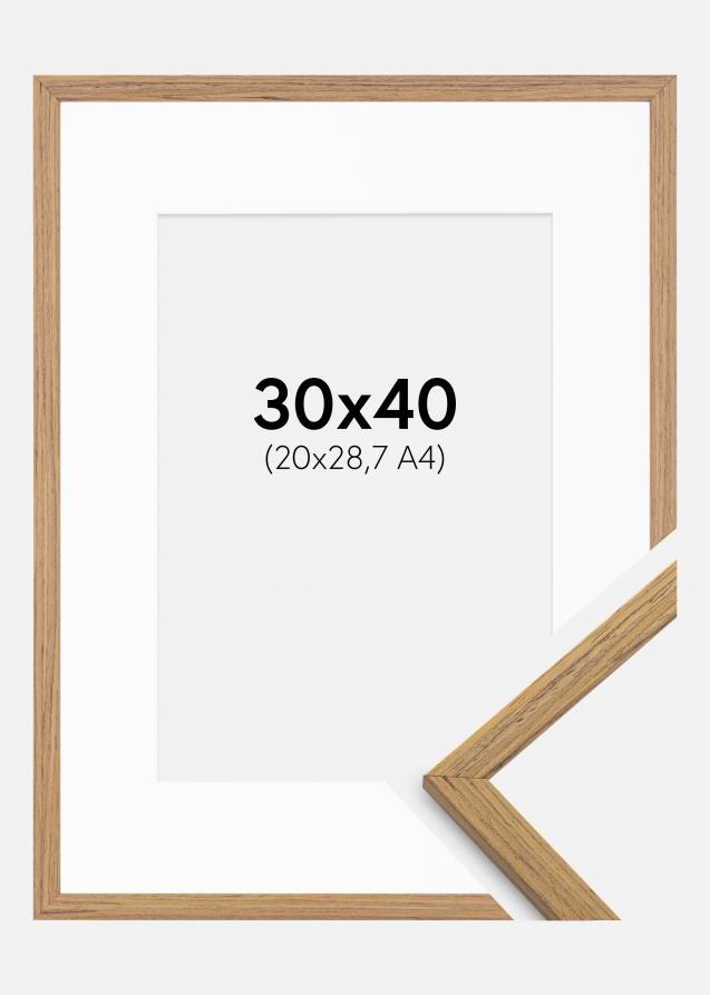 Rahmen Edsbyn Teak 30x40 cm - Passepartout Weiß 21x29,7 cm (A4)