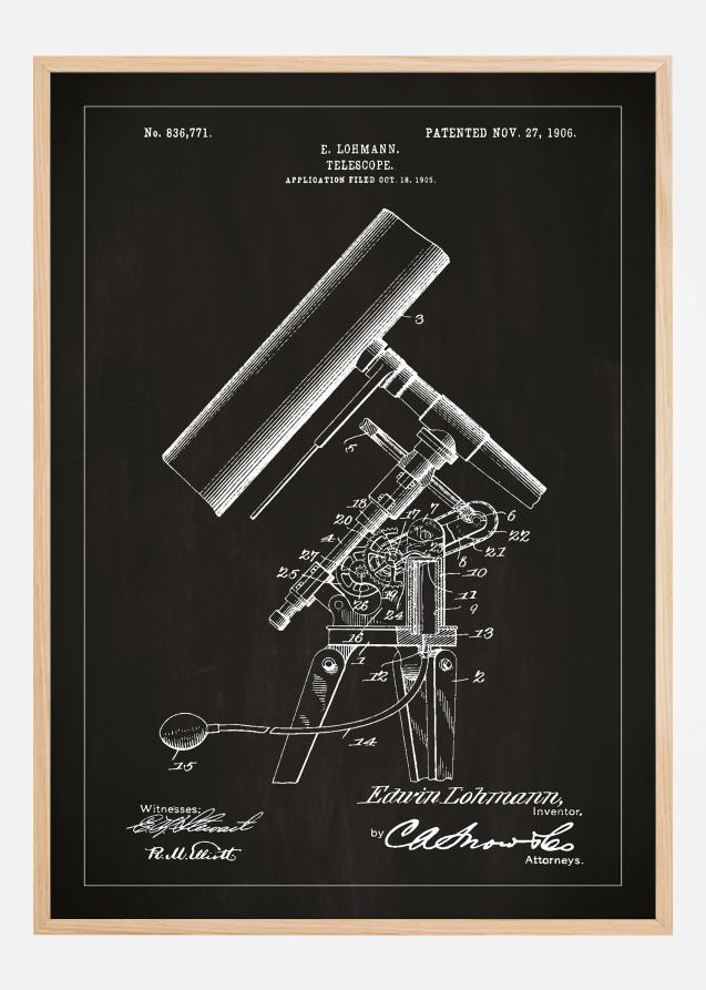 Patentzeichnung - Teleskop - Schwarz Poster