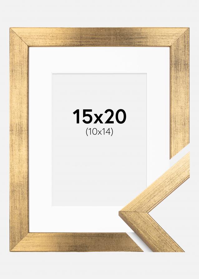 Rahmen Stilren Gold 15x20 cm - Passepartout Weiß 11x15 cm