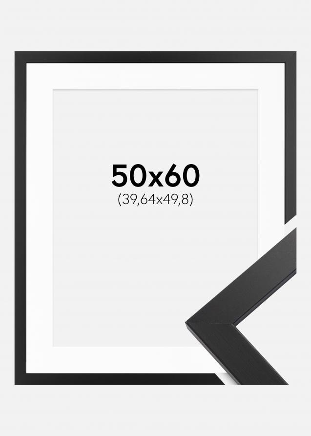 Rahmen Black Wood 50x60 cm - Passepartout Weiß 16x20 inches