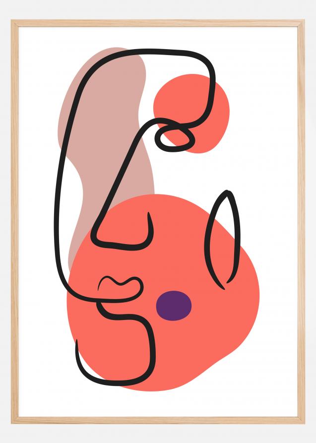 Abstract Face - Red III Poster
