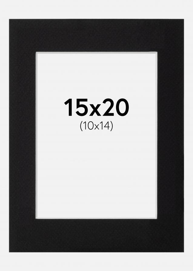 Passepartout Schwarz Standard (weißer Kern) 15x20 cm (10x14)