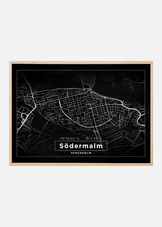 Map - Södermalm - Black Poster