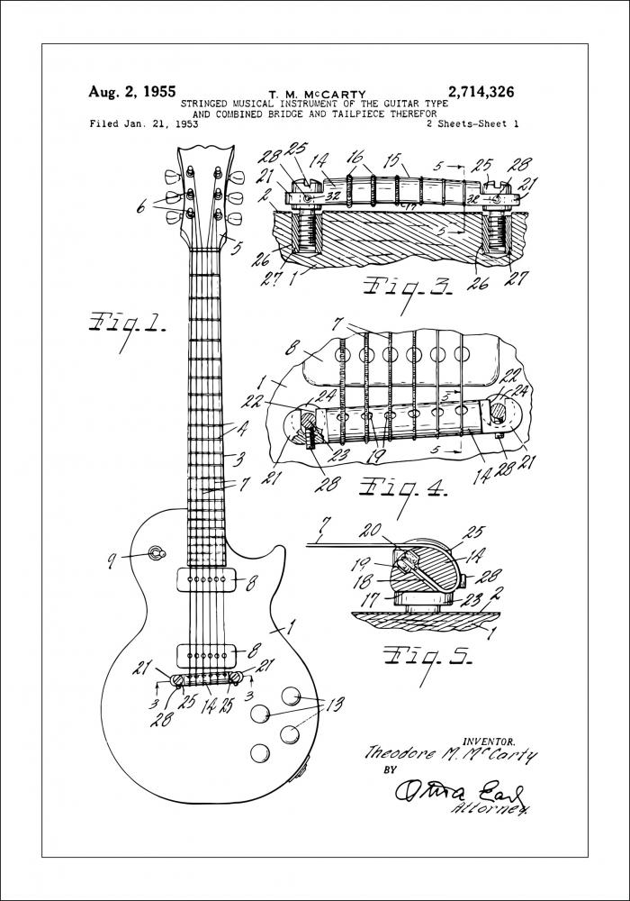 Patentzeichnung - E-Gitarre I Poster
