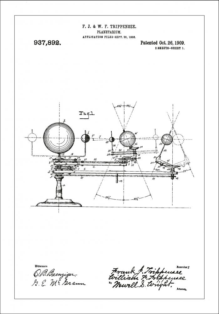 Patentzeichnung - Planetarium - Wei Poster