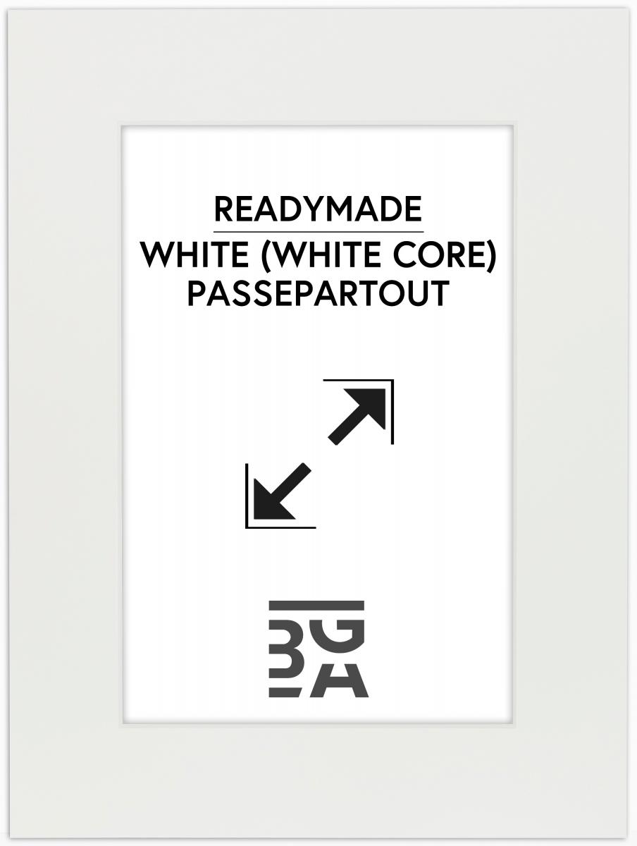 Passepartout Weiß (weißer Kern) 40x50 cm (28,7x41 - A3)