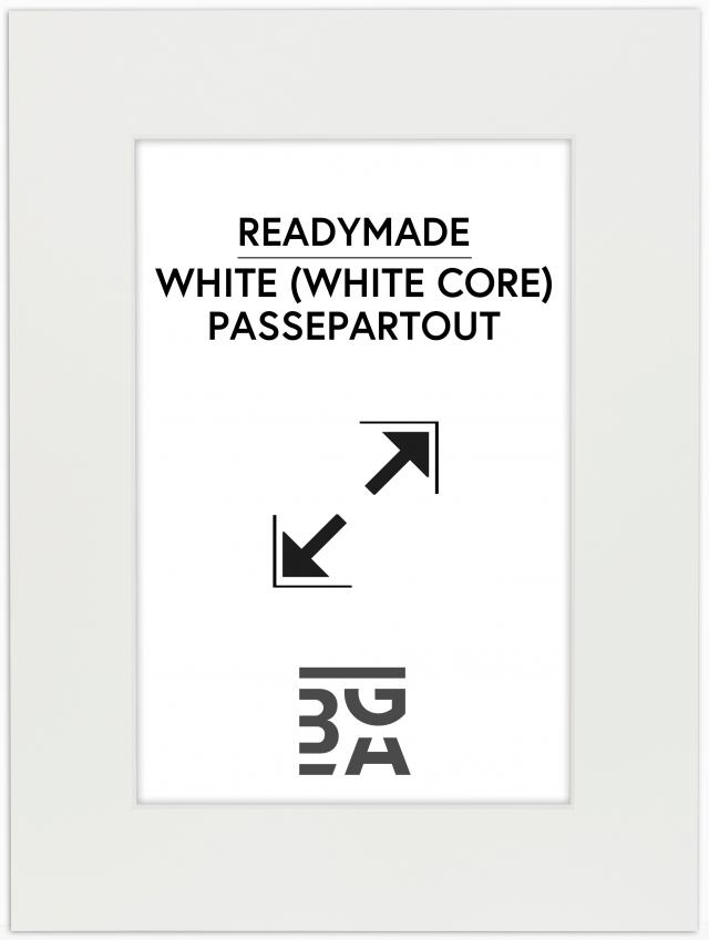 Passepartout Weiß (weißer Kern) 15x21 cm (9x14)