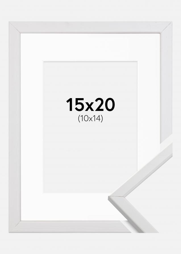 Rahmen Galant Weiß 15x20 cm - Passepartout Weiß 11x15 cm