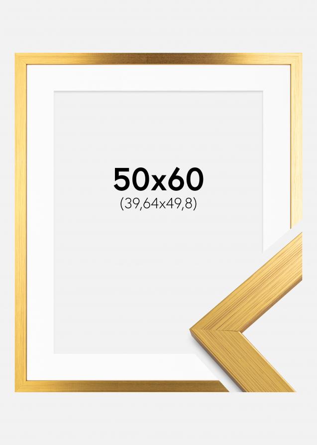 Rahmen Gold Wood 50x60 cm - Passepartout Weiß 16x20 inches