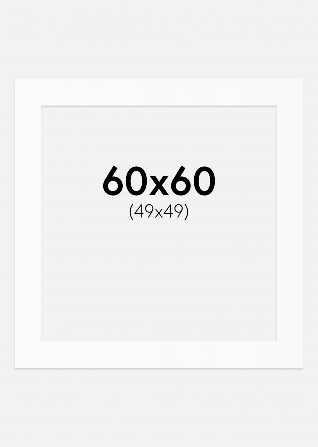 Passepartout Weiß Standard (weißer Kern) 60x60 cm (49x49)