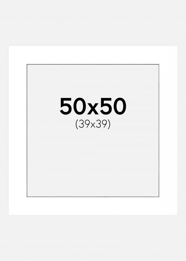 Passepartout Weiß (schwarzer Kern) 50x50 cm (39x39 cm)