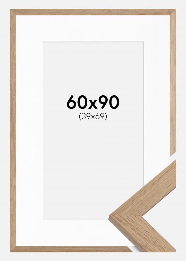 Rahmen Trendline Eiche 60x90 cm - Passepartout Weiß 40x70 cm