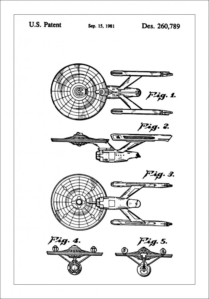 Patentzeichnung - Star Trek - USS Enterprise Poster