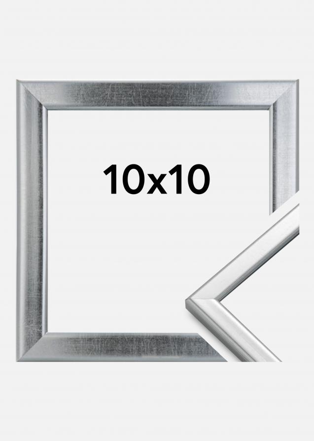 Rahmen Slim Matt Antireflexglas Silber 10x10 cm