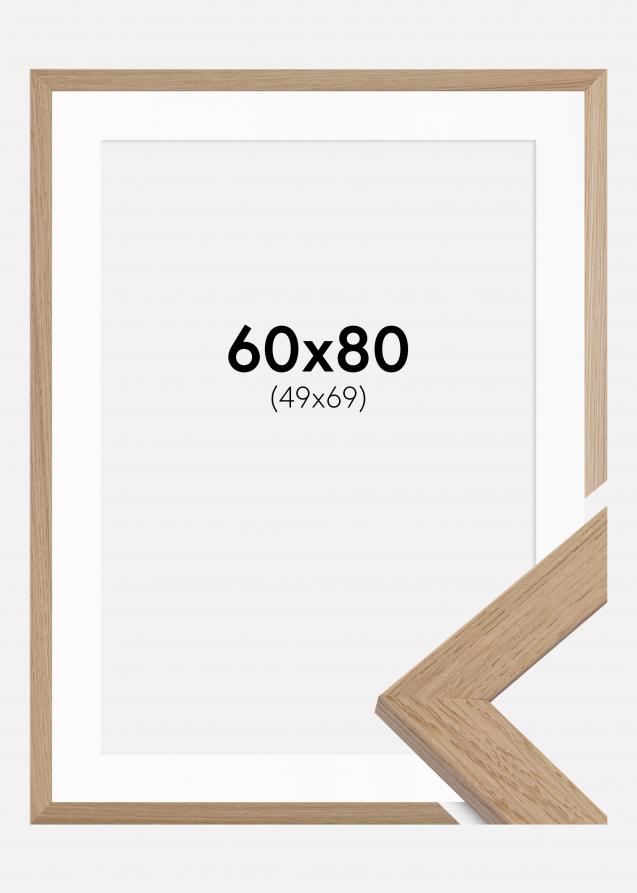 Rahmen Trendline Eiche 60x80 cm - Passepartout Weiß 50x70 cm
