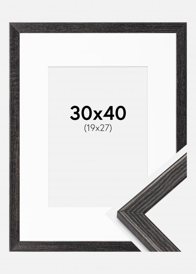 Rahmen Fiorito Dunkelgrau 30x40 cm - Passepartout Weiß 20x28 cm