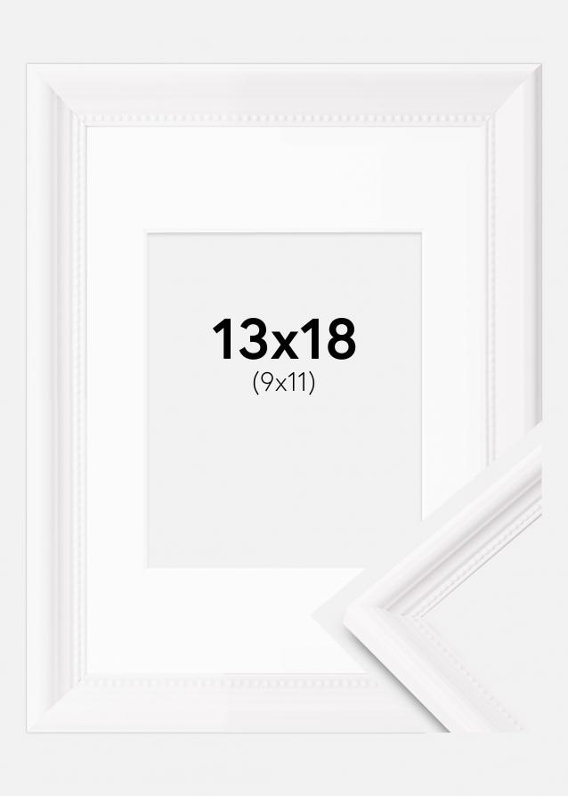 Rahmen Gala Weiß 13x18 cm - Passepartout Weiß 10x12 cm