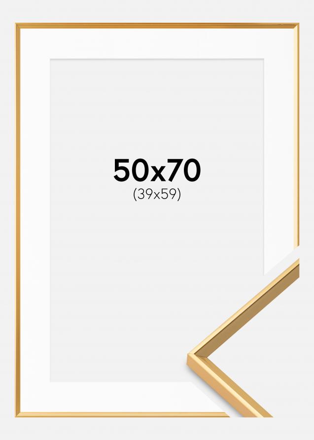 Rahmen Desire Gold 50x70 cm - Passepartout Weiß 40x60 cm