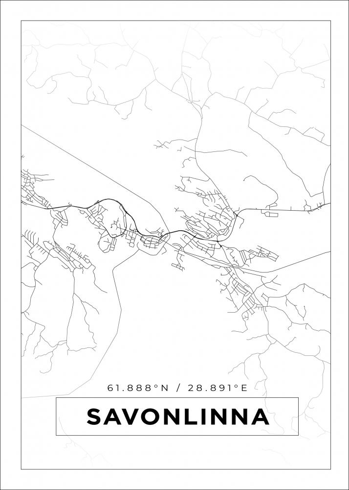 Map - Savonlinna - White
