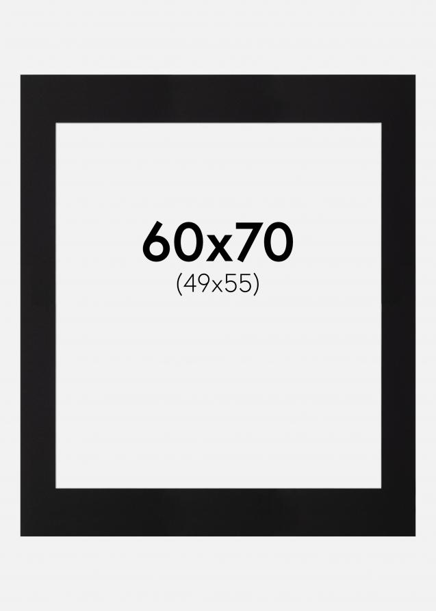 Passepartout Schwarz Standard (weißer Kern) 60x70 cm (49x55)