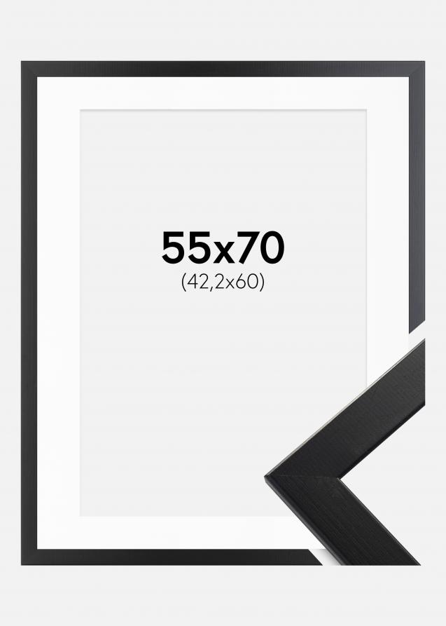 Rahmen Trendline Schwarz 55x70 cm - Passepartout Weiß 43,2x61 cm (A2+)