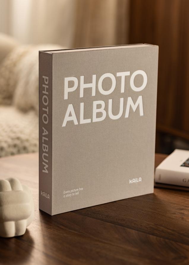 KAILA PHOTO ALBUM Grey - Coffee Table Photo Album (60 Schwarze Seiten)
