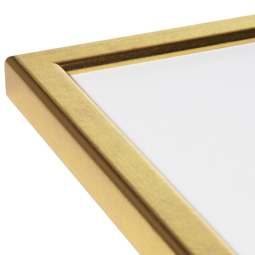 Rahmen Slim Matt Antireflexglas Gold 13x17 cm