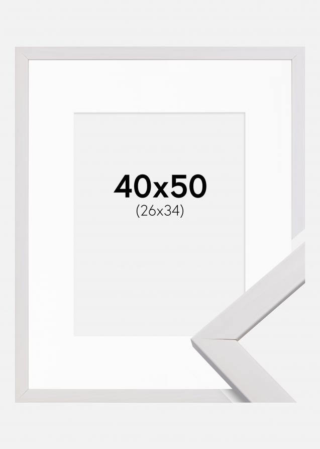 Rahmen Stilren Weiß 40x50 cm - Passepartout Weiß 27x35 cm