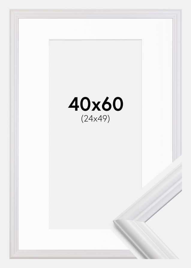 Rahmen Siljan Weiß 40x60 cm - Passepartout Weiß 25x50 cm