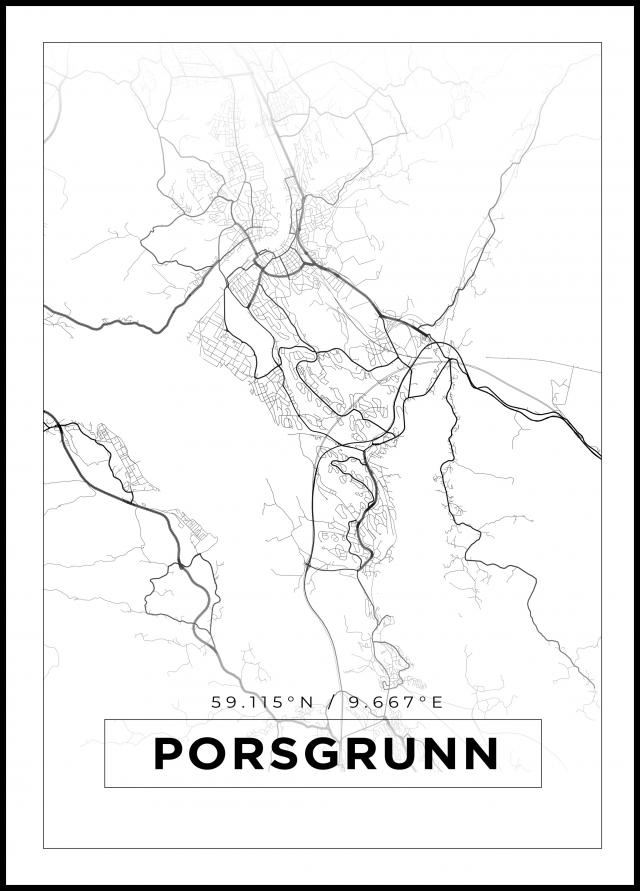 Map - Porsgrunn - White