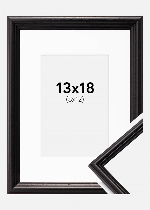 Rahmen Horndal Schwarz 13x18 cm - Passepartout Weiß 9x13 cm