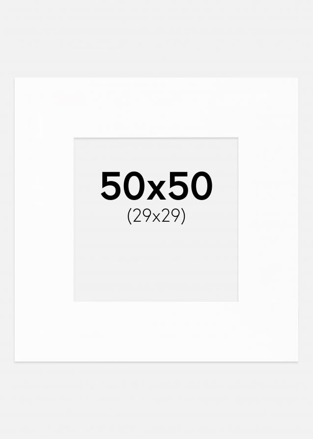 Passepartout XL Weiß (weißer Kern) 50x50 cm (29x29)